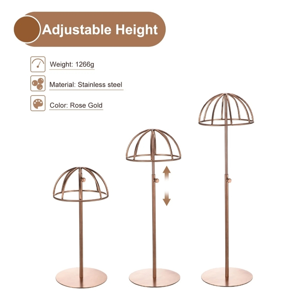 Rose Gold Adjustable Hat Stands
